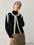 Contrast Trim Graceful Knit Vest image 1