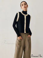 Contrast Trim Graceful Knit Vest image 2