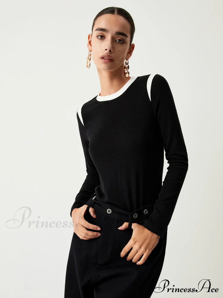 Contrast Trim Graceful Long Sleeve Shirt image 3