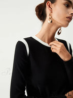 Contrast Trim Graceful Long Sleeve Shirt image 5