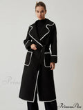 Contrast Trim Graceful Pocket Tweed Coat image 1