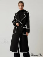 Contrast Trim Graceful Pocket Tweed Coat image 1