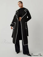 Contrast Trim Graceful Pocket Tweed Coat image 5