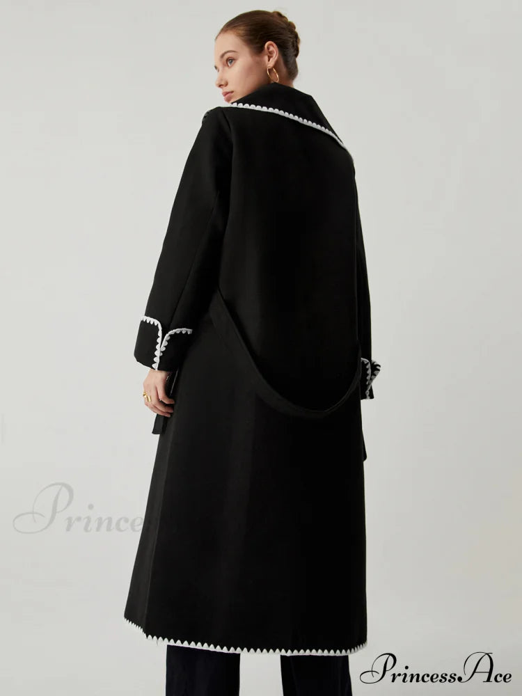 Contrast Trim Graceful Pocket Tweed Coat image 6