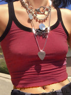Classic Black and Red Dual-Tone Crop Top image 1