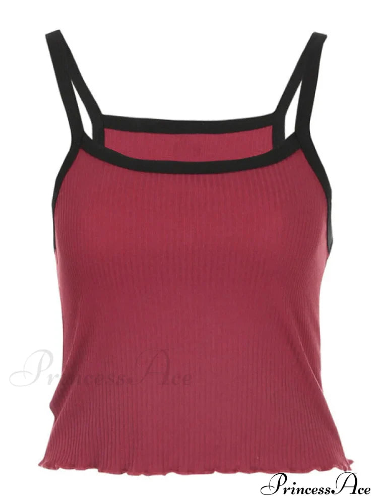 Classic Black and Red Dual-Tone Crop Top image 4