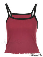 Classic Black and Red Dual-Tone Crop Top image 4