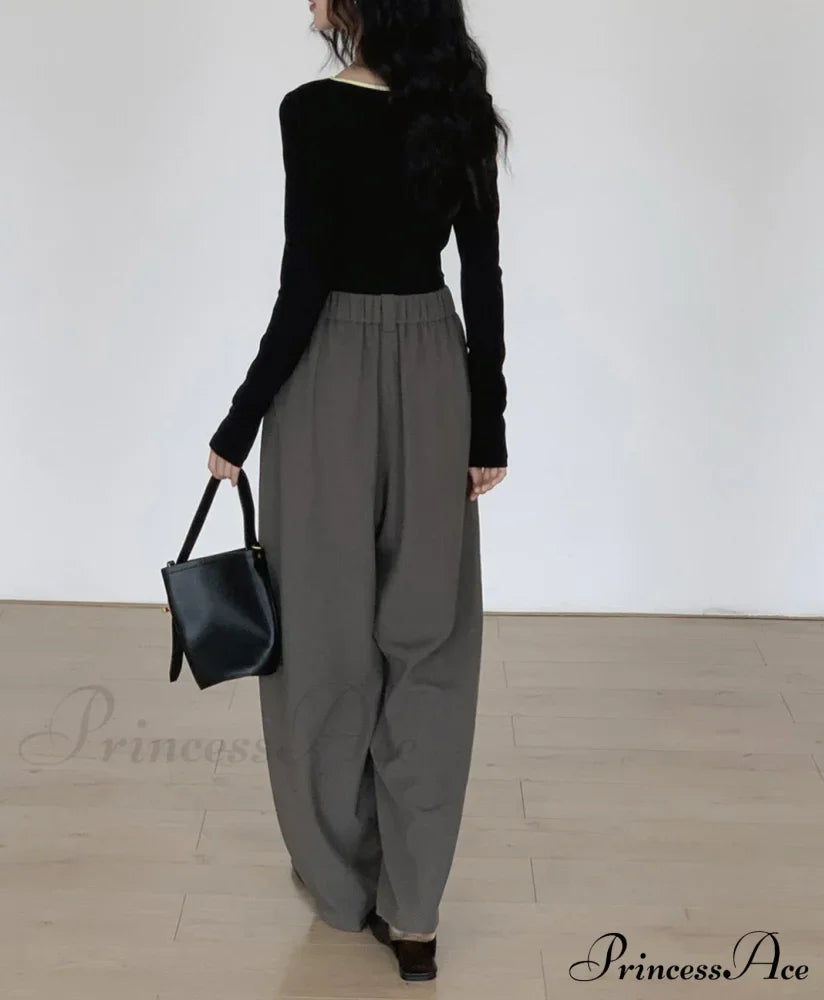 Contrast Trim Long Trendy Sleeve Asymmetrical Top image 3