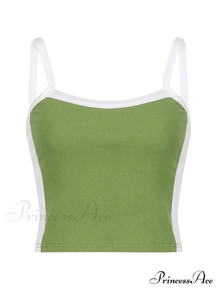 Contrast Trim Rib-Knit Trendy Crop Cami Top image 4