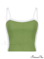 Contrast Trim Rib-Knit Trendy Crop Cami Top image 4