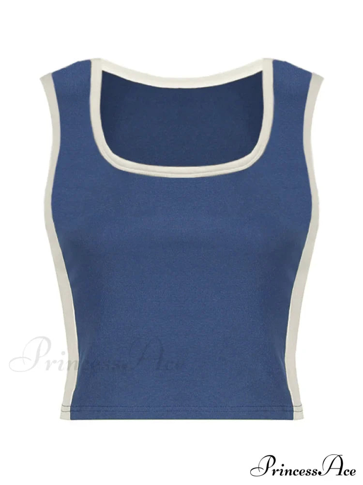 Contrast Trim Rib-Knit Trendy Crop Cami Top image 58