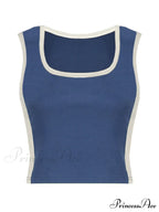 Contrast Trim Rib-Knit Trendy Crop Cami Top image 58