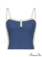 Contrast Trim Rib-Knit Trendy Crop Cami Top image 51