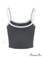 Contrast Trim Rib-Knit Trendy Crop Cami Top image 43