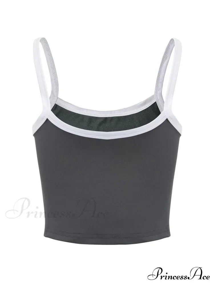 Contrast Trim Rib-Knit Trendy Crop Cami Top image 43