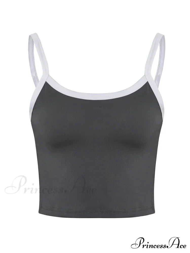 Contrast Trim Rib-Knit Trendy Crop Cami Top image 42