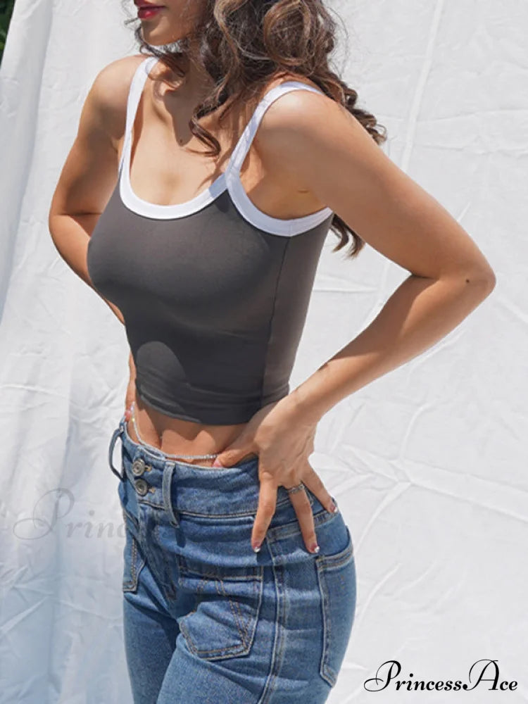 Contrast Trim Rib-Knit Trendy Crop Cami Top image 39