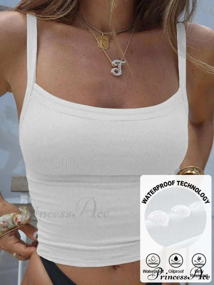 Contrast Trim Rib-Knit Trendy Crop Cami Top image 61
