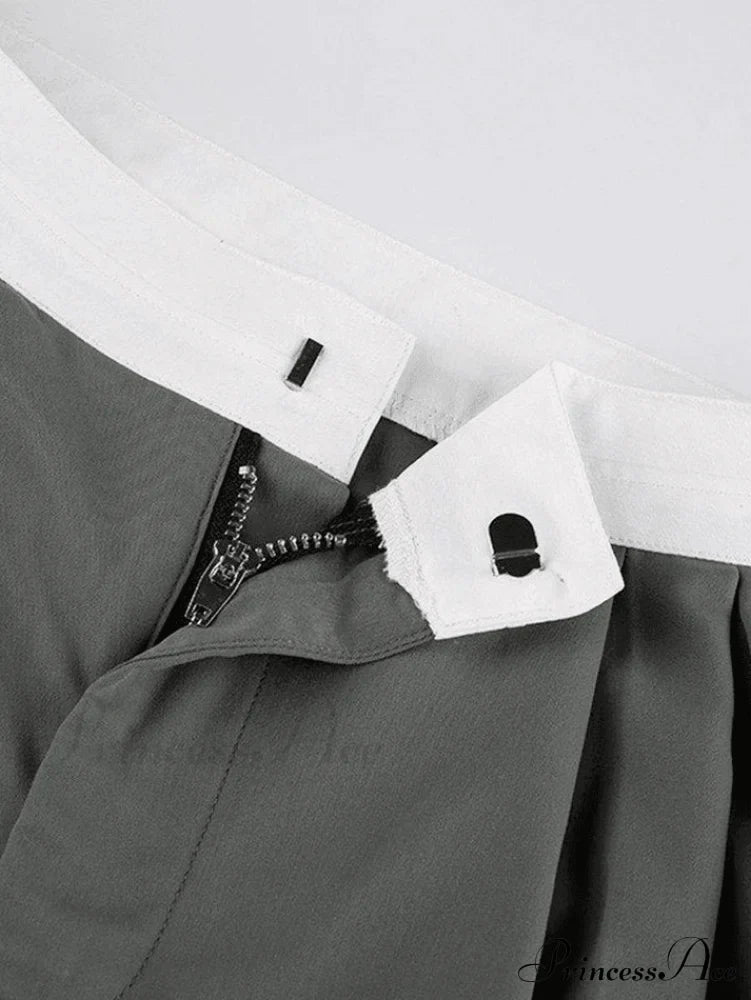 Contrast Waist Graceful Pleated Tailored Pants image 4