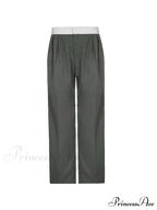 Contrast Waist Graceful Pleated Tailored Pants image 3