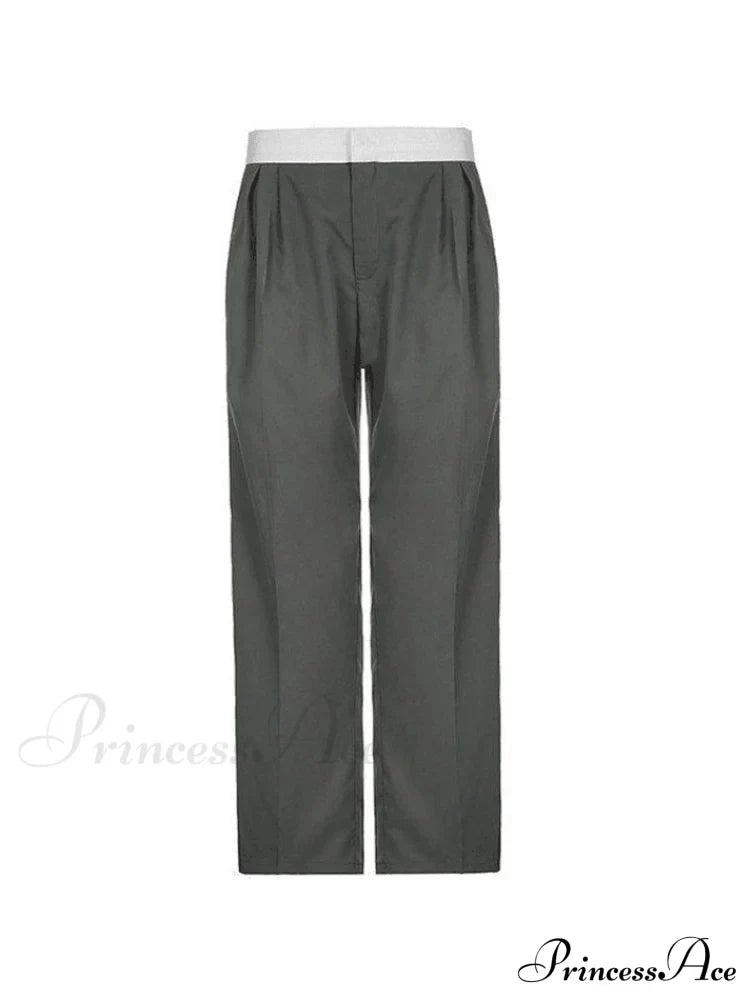 Contrast Waist Graceful Pleated Tailored Pants image 3