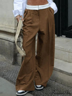 Contrast Waist Graceful Pleated Tailored Pants image 6