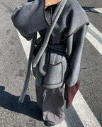 Contrasting Stitch Woolen Coat image 7