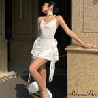 Coquette Ruffle Detail Sleeveless Halter Mini Dress image 5