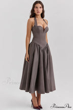Coquette Scarlet Stylish Halter Midi Dress image 7