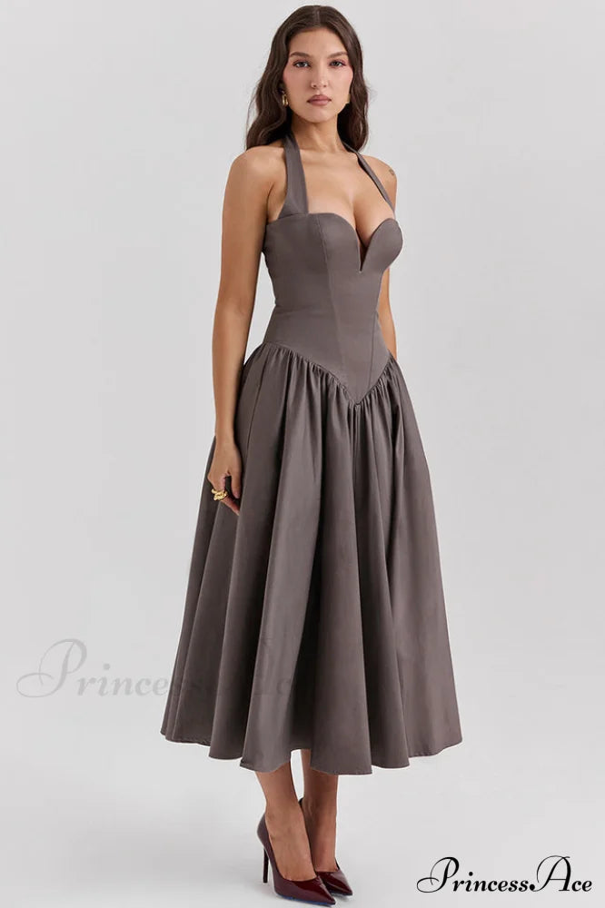 Coquette Scarlet Stylish Halter Midi Dress image 7