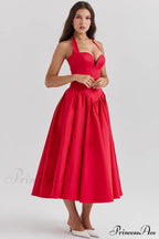 Coquette Scarlet Stylish Halter Midi Dress image 4