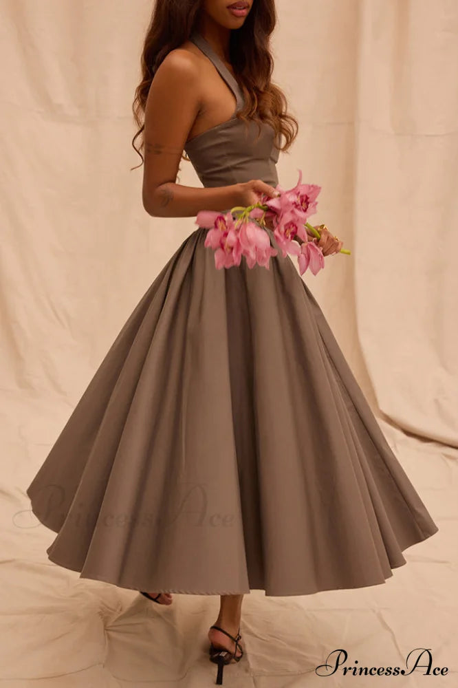 Coquette Scarlet Stylish Halter Midi Dress image 11