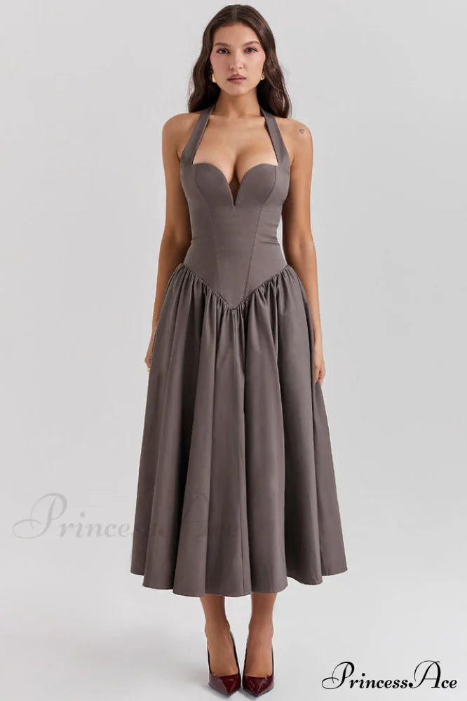 Coquette Scarlet Stylish Halter Midi Dress image 6