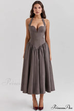 Coquette Scarlet Stylish Halter Midi Dress image 6