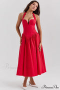 Coquette Scarlet Stylish Halter Midi Dress image 1