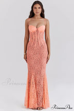Cordelia Sorbet Lace Charming Godet Maxi Dress image 1