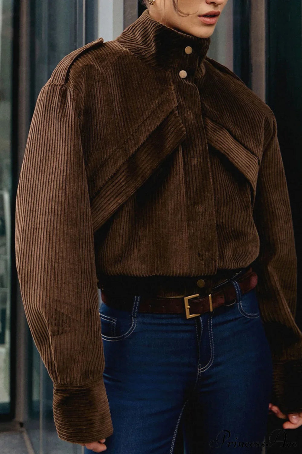 Corduroy Biker Style Elegant Casual Coat image 2