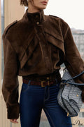 Corduroy Biker Style Elegant Casual Coat image 1