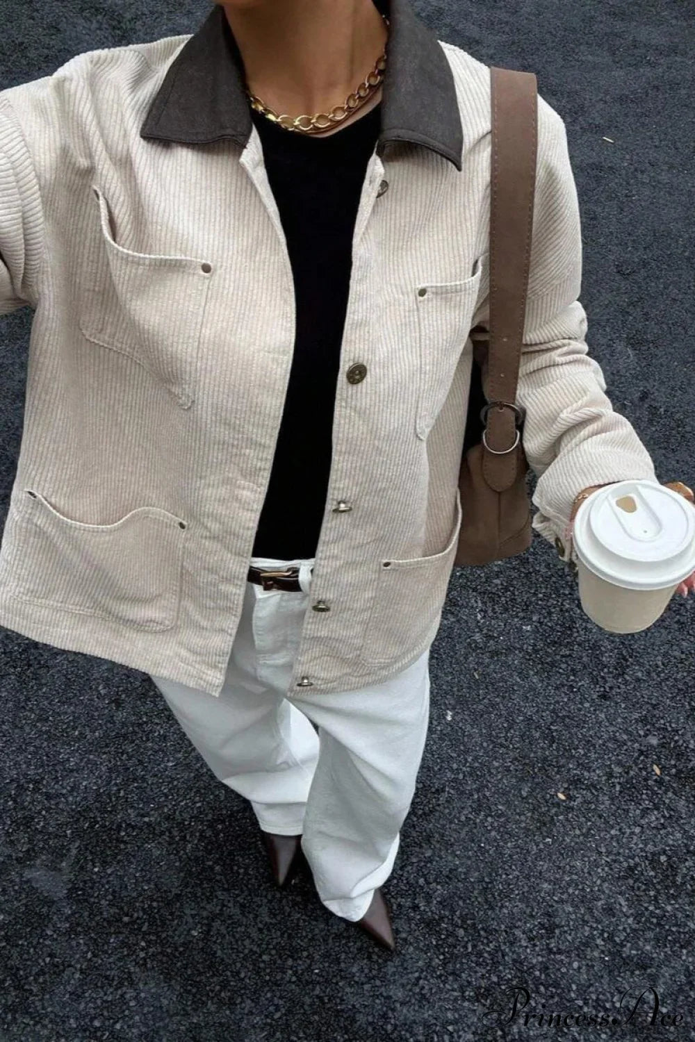 Corduroy Elegant Business Casual Office Coat image 3