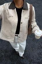 Corduroy Elegant Business Casual Office Coat image 3
