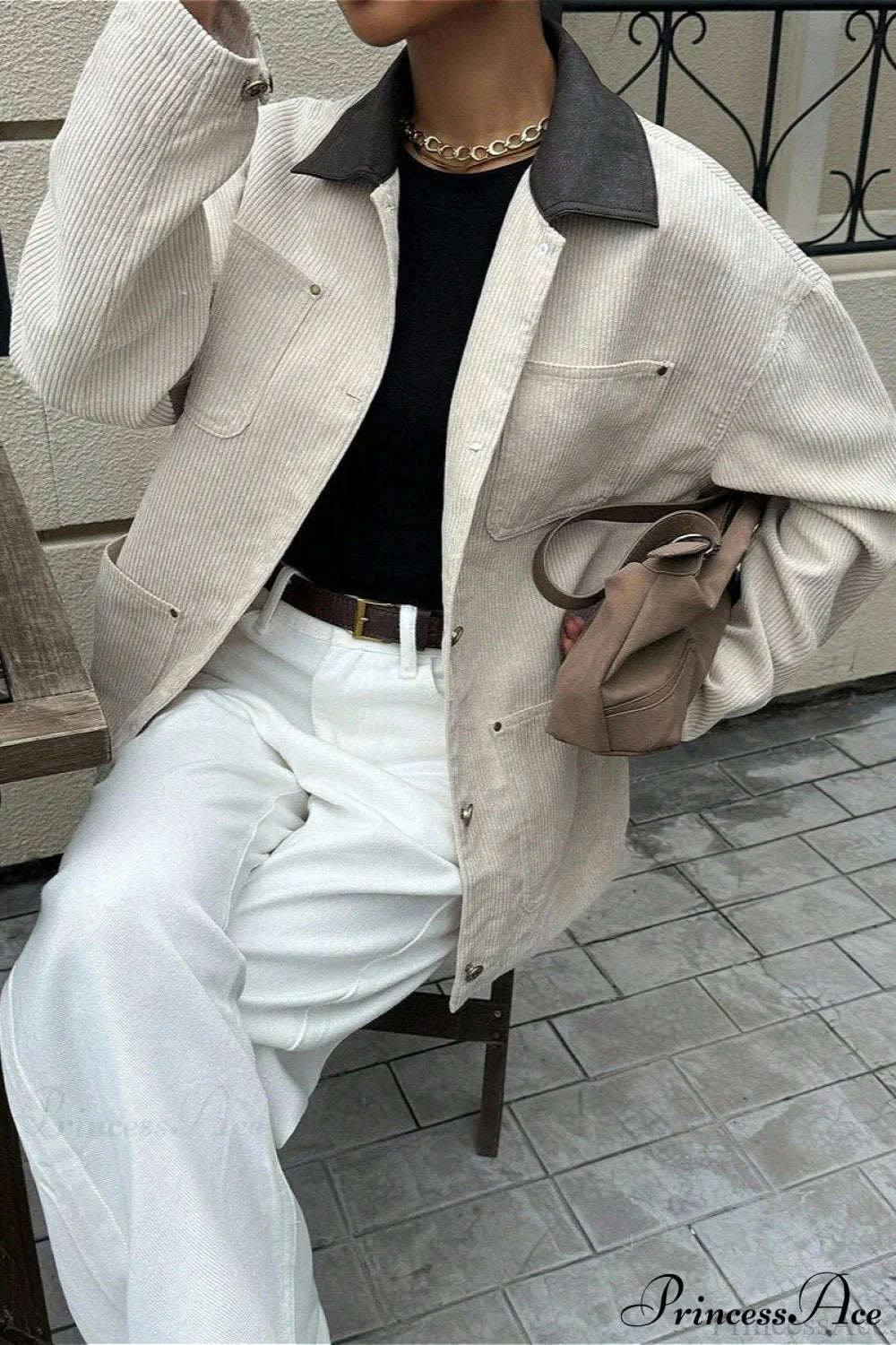 Corduroy Elegant Business Casual Office Coat image 1