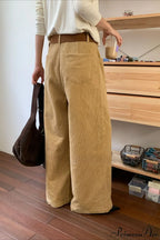 Corduroy High-Waist Wide-Leg Minimal Pants image 6