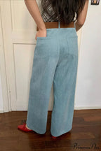 Corduroy High-Waist Wide-Leg Minimal Pants image 9