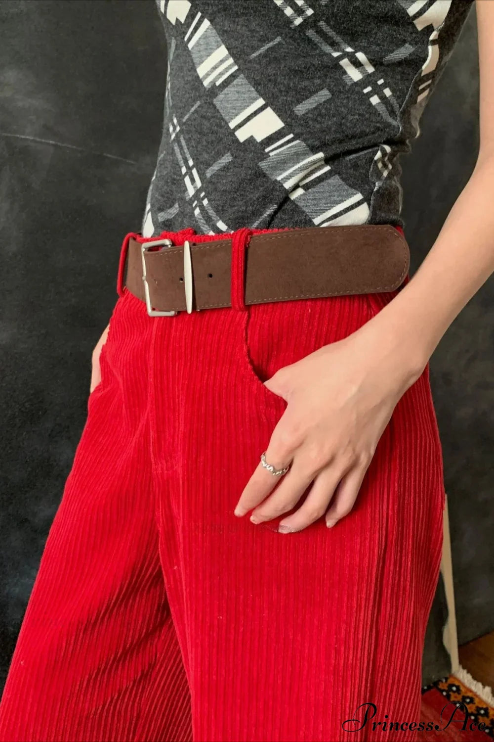 Corduroy High-Waist Wide-Leg Minimal Pants image 4