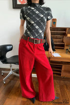 Corduroy High-Waist Wide-Leg Minimal Pants image 2