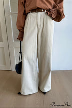 Corduroy High-Waist Wide-Leg Minimal Pants image 11