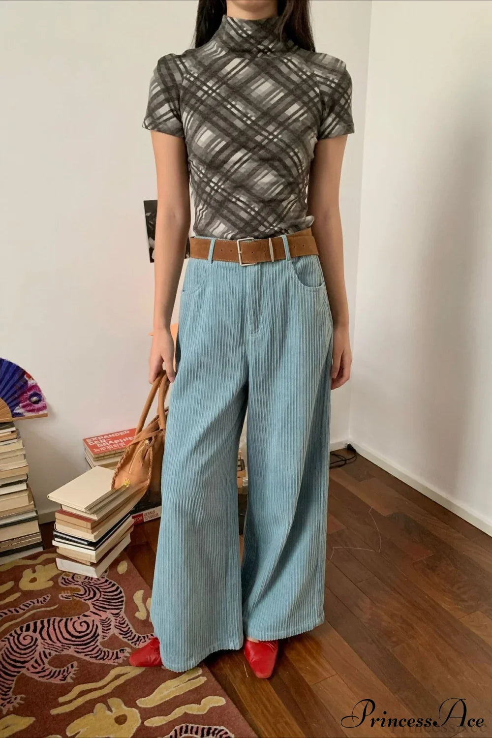 Corduroy High-Waist Wide-Leg Minimal Pants image 8