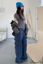 Corduroy Paneled Double Pocket Cargo Pants image 8