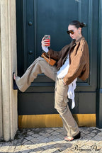 Corduroy Paneled Double Pocket Cargo Pants image 4
