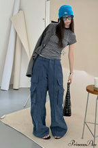 Corduroy Paneled Double Pocket Cargo Pants image 9